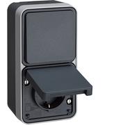 Hager Berker Combi WCD Switch With Child Safety Housing W1 Grey - 47803525