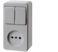 Hager Berker Combination Switch Socket Without Earth Contact Series - 61673549