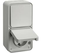 Hager Berker Interrupteur combiné Prise avec boîtier en saillie W1 - 47803522