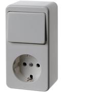 Hager Berker Interrupteur combiné Prise en saillie Blanc polaire brillant - 61479649