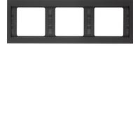Hager Cadre K1 3 postes horizontal Anthracite