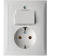 Hager Berker S1 Combination Switch Socket Outlet Polar White Matte - 6143561949