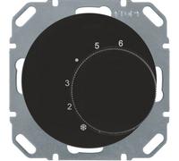 Hager Berker Thermostat noir brillant avec contact inverseur R1R3 - 20262045