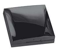 Hager - Cadre 1 poste avec couvercle noir brillant