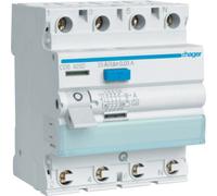 Hager CDA425D CDA425D Interrupteur différentiel à courant résiduel 4 pôles 25 A 0.03 A
