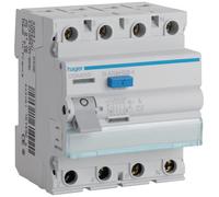Hager Interrupteur différentiel tétrapolaire 25 A 30 mA Type A Triphasé +N 4 pôles