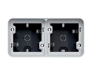Hager Cubyko - Caisse de Surface étanche 2 Élément Horizontal Gris