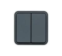 Hager Cubyko - Poussoir Inverseur Double étanche Gris