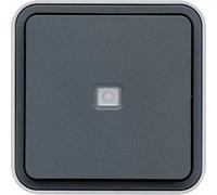 Hager Cubyko - Poussoir Inverseur étanche avec indicateur lumineux Surface gris