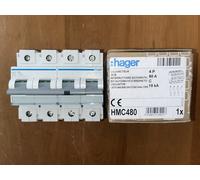 Hager Disjoncteur magnéto-thermique HM Curva-C HMC480 4 pôles 80 A 15 kA