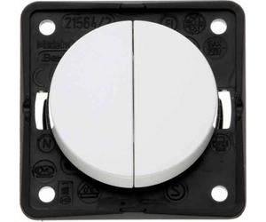 Hager iNTEGRO - Poussoir double avec Terminal Comun Blanc polaire