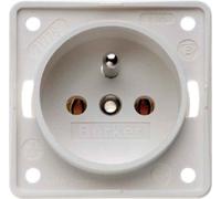 Hager iNTEGRO prise courant avec Pin terre blanc polaire mat