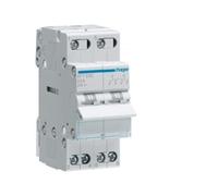 HAGER - Inverseur modulaire 2 pôles 32A, point commun amont, I-0-II