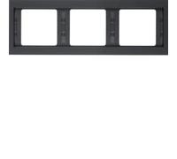 Hager K1 - Cadre 3 postes horizontal Anthracite