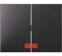 Hager K1 - Touche avec lentille pour mécanisme double anthracite