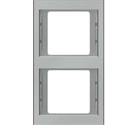 Hager K5 - Cadre 2 postes vertical acier inoxydable