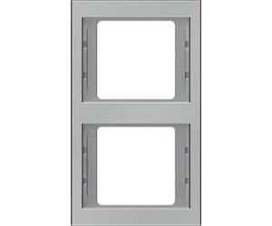 Hager K5 - Cadre 2 postes vertical acier inoxydable