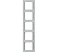 Hager K5 - Cadre 5 postes vertical acier inoxydable