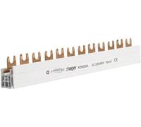 HAGER KDN380A Rail de phase 3P 80 A 16 mm² 12 entrées Raccord de fourche isolé Gris