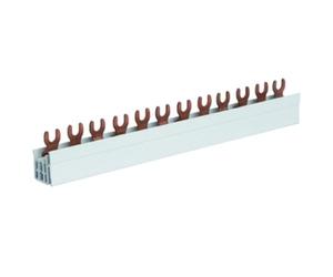 HAGER KDN380A Rail de phase 3P 80 A 16 mm² 12 entrées Raccord de fourche isolé Gris