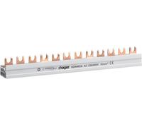 Hager Rail de phase KDN463A 4P 63A 10 mm² 12 entrées Raccord de fourche isolé Gris/Blanc