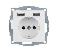HAGER (KNX+DOM) 48038989 Toma SCHUKO/USB, S.x/B.x, bl polar brillo type d'alimentation, Multicolore