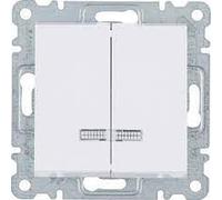 Hager lumina2 - Interrupteur double indicateur lumineux lumineux 2 blanc polaire