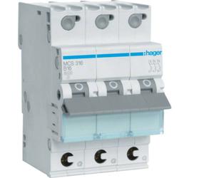Hager MCS316 MCS316 Disjoncteur triphasé 16 A 230 V, 400 V