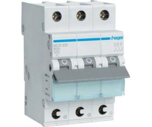 Hager MCS325 Circuit Breaker 3 pôles 6kA C-25A 3M QC