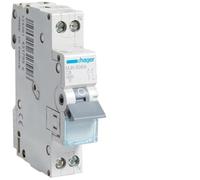 HAGER MJN506A - Interruttore automatico 1P+N 4.5kA C-6A 1M