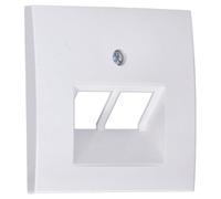 Hager - Plaque centrale pour prise Double S1 Gloss Blanc polaire