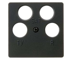 Hager - Plaque centrale tV-fM pour 4594 B1/B3/B7/K1 anthracite