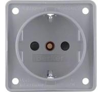 Hager - Prise courant schuko pour vis avec arme gris