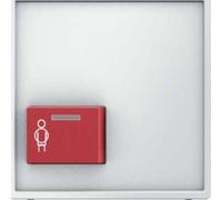 Hager q.1 - Couvercle avec bouton rouge appel le bas blanc polaire