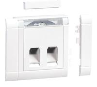 Hager RJ45 Prise Modulaire Set De Fixation Avec Capot Cadre - GSETDM1029016
