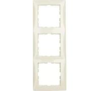 Hager S1 Berker Cadre 10138982 3 Voies Blanc (Crème) Brillant