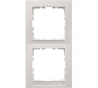 Hager S1 - Cadre 2 postes vertical mat blanc polaire
