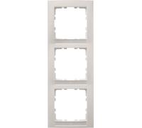 Hager S1 - Cadre 3 postes vertical mat blanc polaire