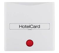 Hager S1 - Plaque centrale hôtel carte brillante blanc polaire