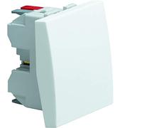 Hager Systo - Mécanisme poussoir 1 NA + 1NC lumineux 10 A Systo Onduleur Blanc