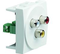 Hager Systo - Prise 3RCA Audio Blanc Rouge Jaune Systo 2 module