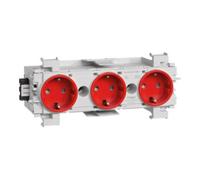 hager Tehalit Prise triple rouge avec cadre avant GS3001 vrt Quantité:1
