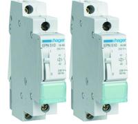 Hager Télérupteur EPN510-1 bouton - 230 V - Blanc (Lot de 2)