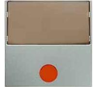 Hager - Touche 5 lentilles + porte-étiquette s-b aluminium mat