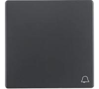 Hager - Touche q.1 q.3/inscription Sonnette anthracite velours