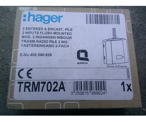 HAGER TRM702A - Micro module 2 entrées à Pile TEBIS KNX RADIO Hager