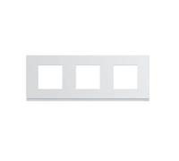 Hager WXP0013 Plaque gallery plastique injecté 3 postes horizontale 71mm pure