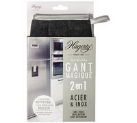 Hagerty Microfiber Glove Stainless Steel Gant en microfibres pour l'acier et l'inox I 23 x 13 cm I Nettoie l'acier, le chrome, l'alu et l'inox I Sans rayures ni peluches I Sans produits chimiques