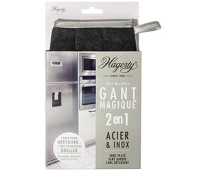 Hagerty Microfiber Glove Stainless Steel Gant en microfibres pour l'acier et l'inox I 23 x 13 cm I Nettoie l'acier, le chrome, l'alu et l'inox I Sans rayures ni peluches I Sans produits chimiques