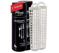 Hagerty Silver Bath Lot de 2 bains de nettoyage pour l'argent avec protection anti-ternissement 580 ml chacun I Nettoyant efficace pour couverts en argent et métal argenté I Bain de nettoyage pour